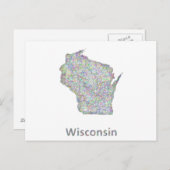 Wisconsin-Karte Postkarte (Vorne/Hinten)