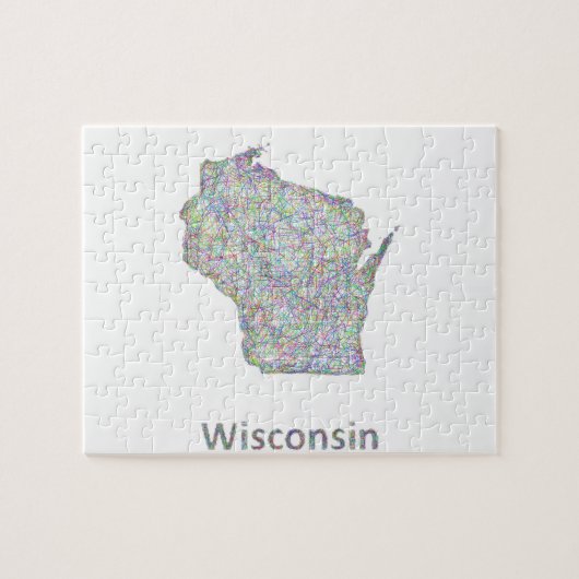 Wisconsin-Karte Puzzle (Horizontal)