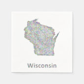 Wisconsin-Karte Serviette (Vorderseite)