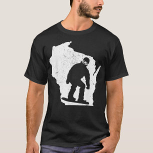 Wisconsin Karte Snowboarden Design Snowboarder Ext T-Shirt