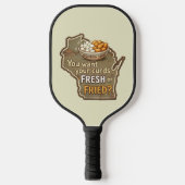 Wisconsin Käsebruch: Frisch oder Frittiert? Pickleball Schläger (Vorderseite)