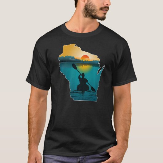 Wisconsin Kayaking Sunset T-Shirt (Vorderseite)