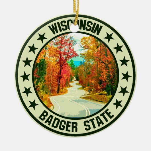 Wisconsin Keramik Ornament (Vorne)