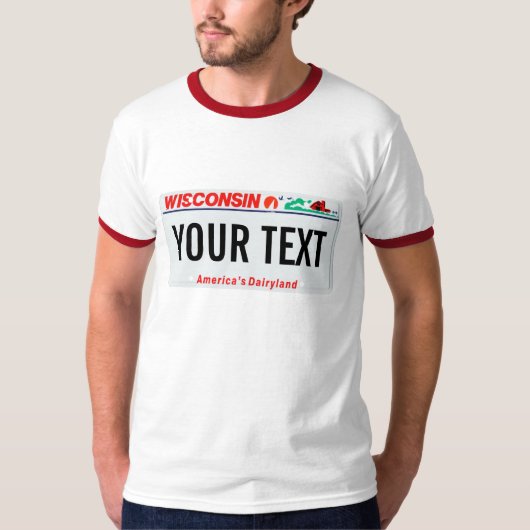 Wisconsin-Kfz-Kennzeichen T-Shirt (Vorderseite)