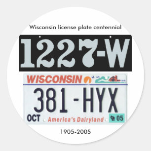 Wisconsin-Kfz-KennzeichenCentennial Runder Aufkleber