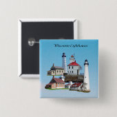 Wisconsin Leuchtturm-Knopf Button (Vorne & Hinten)