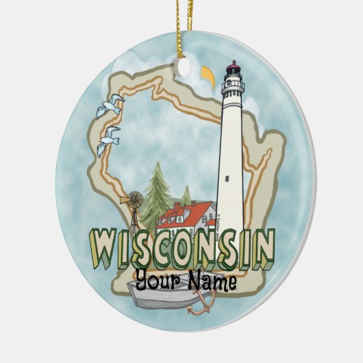 Wisconsin Lighthouse Ornament (Links)