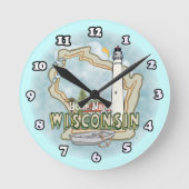Wisconsin Lighthouse Runde Wanduhr (Vorderseite)