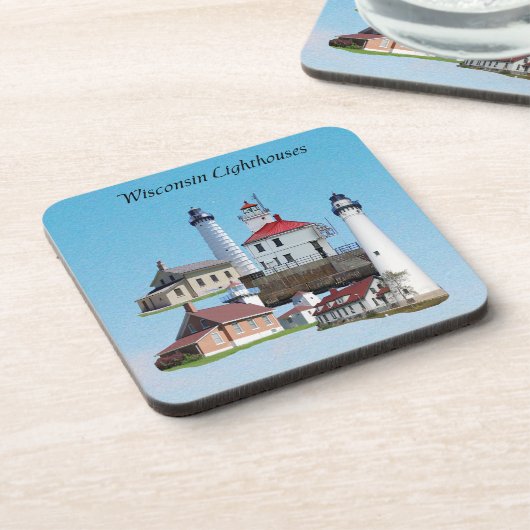 Wisconsin Lighthouses Untersetzer (Linke Seite)