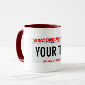 Wisconsin-Lizenzplatten-Tasse Tasse (Vorderseite Links)