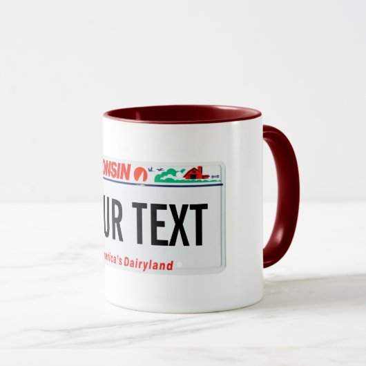 Wisconsin-Lizenzplatten-Tasse Tasse (VorderseiteRechts)