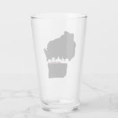 Wisconsin Madison Skyline Theme Beer Glass Glas (Rückseite)