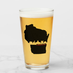 Wisconsin Madison Skyline Theme Beer Glass Glas