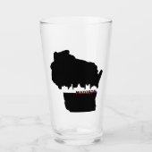 Wisconsin Madison Skyline Theme Beer Glass Glas (Vorderseite)