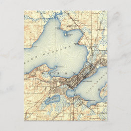 Wisconsin Madison Vintag Map Postkarte