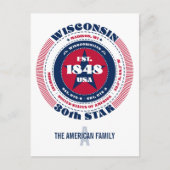 Wisconsin, Madison, WI, Patriotic, Monogram Postkarte (Vorderseite)
