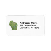 Wisconsin Map Address Label Adressaufkleber (Vorne)