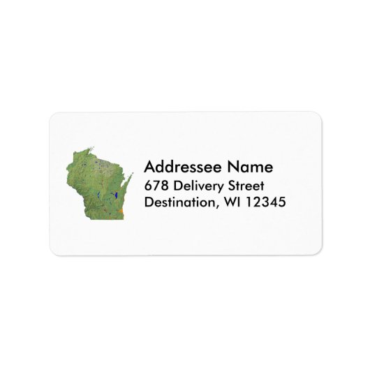 Wisconsin Map Address Label Adressaufkleber (Vorne)