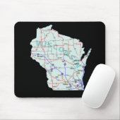 Wisconsin Map Mousepad (Mit Mouse)