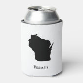 Wisconsin Map - Schwarz und Weiß Modernes Wisconsi Dosenkühler (Kanne Vorderseite)