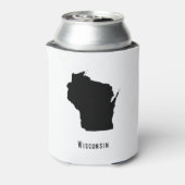 Wisconsin Map - Schwarz und Weiß Modernes Wisconsi Dosenkühler (Kanne Rückseite)