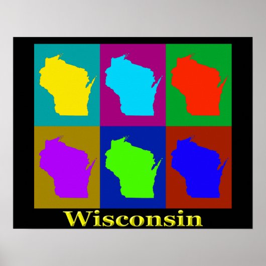 Wisconsin Map-Silhouette Poster (Vorne)