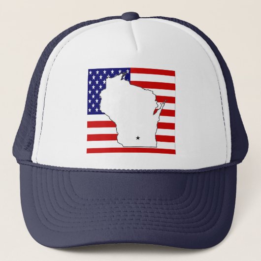 WISCONSIN MAP TRUCKERKAPPE (Vorderseite)