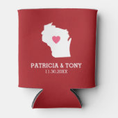 Wisconsin Map Zuhause Staat Liebe mit optionalem H Dosenkühler (Vorderseite)