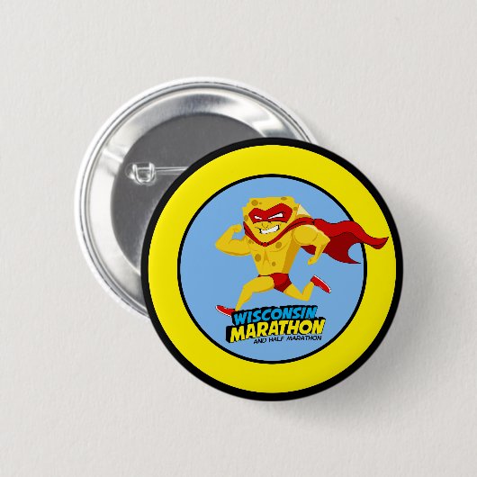 Wisconsin-Marathonlauf-Tag Button (Vorne & Hinten)