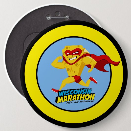 Wisconsin-Marathonlauf-Tag Button (Vorne & Hinten)