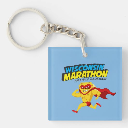 Wisconsin-Marathonlauf-Tag Schlüsselanhänger (Vorderseite)