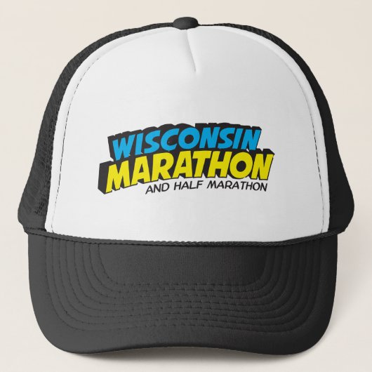 Wisconsin-Marathonlauf-Tag Truckerkappe (Vorderseite)