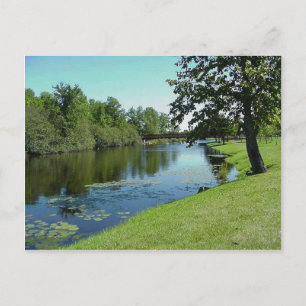 Wisconsin Medford Stream River Water Park Picnic Postkarte
