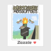 Wisconsin Moskitos Cartoon - Camping von Tiki Aufkleber (Blatt)