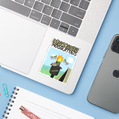 Wisconsin Moskitos Cartoon - Camping von Tiki Aufkleber (Laptop mit iPhone)