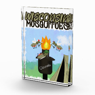 Wisconsin Moskitos Cartoon - Camping von Tiki Fotoblock
