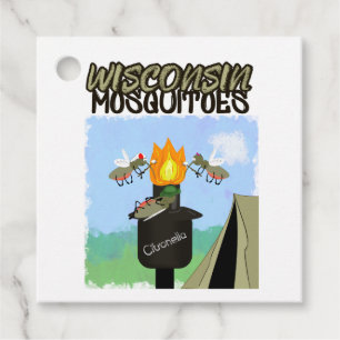 Wisconsin Moskitos Cartoon - Camping von Tiki Geschenkanhänger