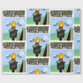 Wisconsin Moskitos Cartoon - Camping von Tiki Geschenkpapier (Flach)