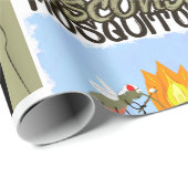 Wisconsin Moskitos Cartoon - Camping von Tiki Geschenkpapier (Rolleneckpunkt)