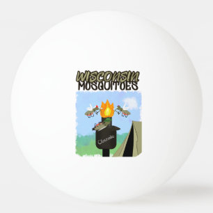 Wisconsin Moskitos Cartoon - Camping von Tiki Tischtennisball
