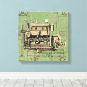 Wisconsin Motor Milwaukee Wisconsin Gas Motor B-3 Leinwanddruck (Insitu (Holzboden))