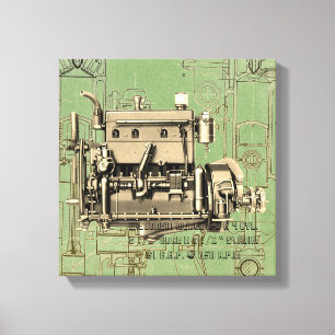 Wisconsin Motor Milwaukee Wisconsin Gas Motor B-3 Leinwanddruck