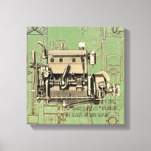 Wisconsin Motor Milwaukee Wisconsin Gas Motor B-3 Leinwanddruck (Vorderseite)