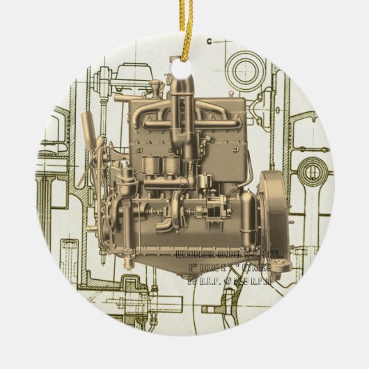 Wisconsin Motor Milwaukee Wisconsin Gas Motor K5 Keramikornament (Vorne)