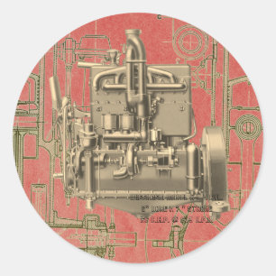 Wisconsin Motor Milwaukee Wisconsin Gas Motor K Runder Aufkleber