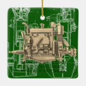 Wisconsin Motor Milwaukee Wisconsin Gas Motor X Keramikornament (Rückseite)