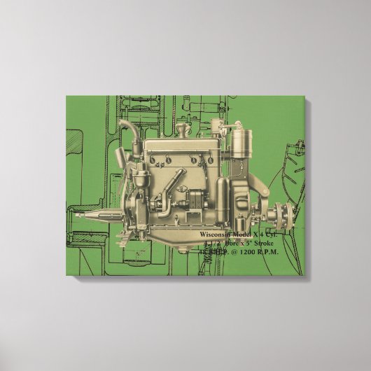 Wisconsin Motor Milwaukee Wisconsin Gas Motor X Leinwanddruck (Vorderseite)