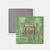 Wisconsin Motor Milwaukee Wisconsin Gas Motor X Magnet (Vorderseite/Rückseite)