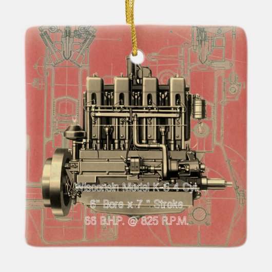 Wisconsin Motor Milwaukee Wisconsin Motor Early K Keramikornament (Vorderseite)