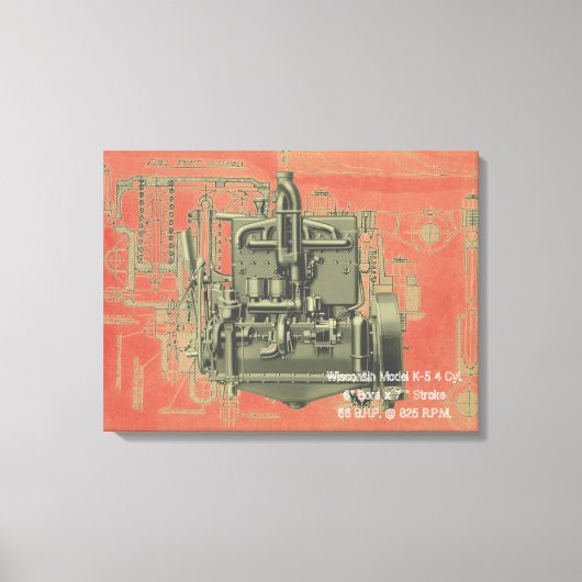 Wisconsin Motor Milwaukee Wisconsin Motor Early K Leinwanddruck (Vorderseite)